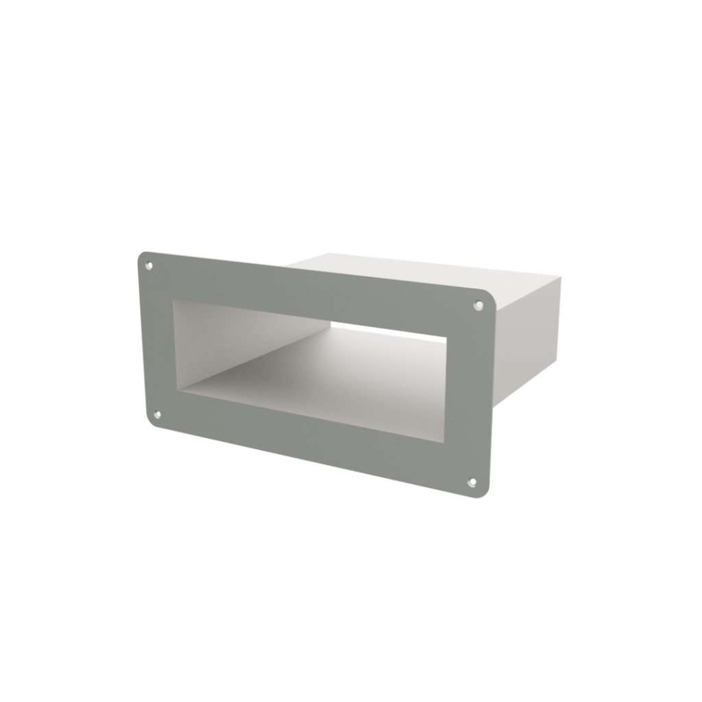 Emergency overflow system letterbox model with adhesive sheet